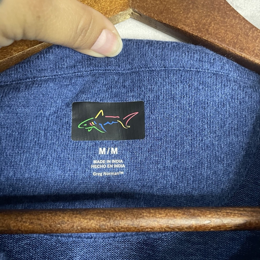 Greg Norman 1/4 zip pullover Sweater Blue Size Medium - Picture 3 of 6